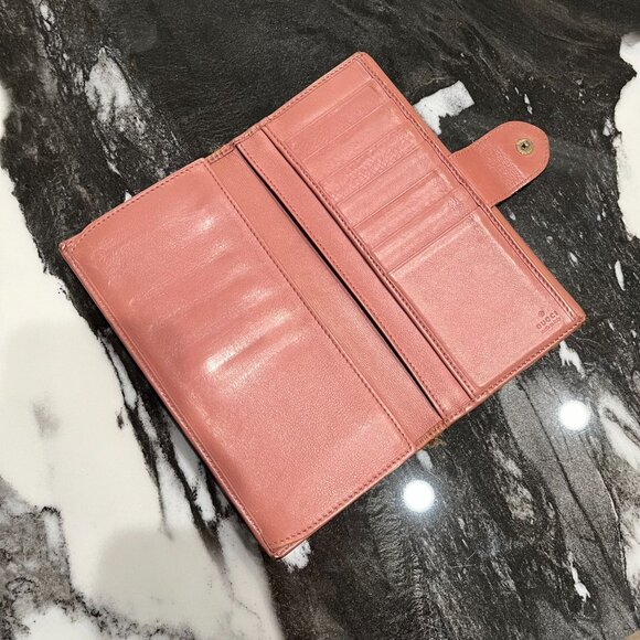 Gucci Purse + Wallet Set: Monogram Jolicoeur Pink Gold Tote & Heart Clasp Wallet - Picture 11 of 16